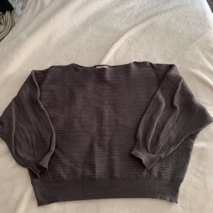Cotton emporium top slate gray cropped